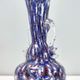 Blue murano glass vase ascribable to fratelli toso with murrines, italy