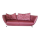 de Sede DS-102 red leather sofa with 3 stools