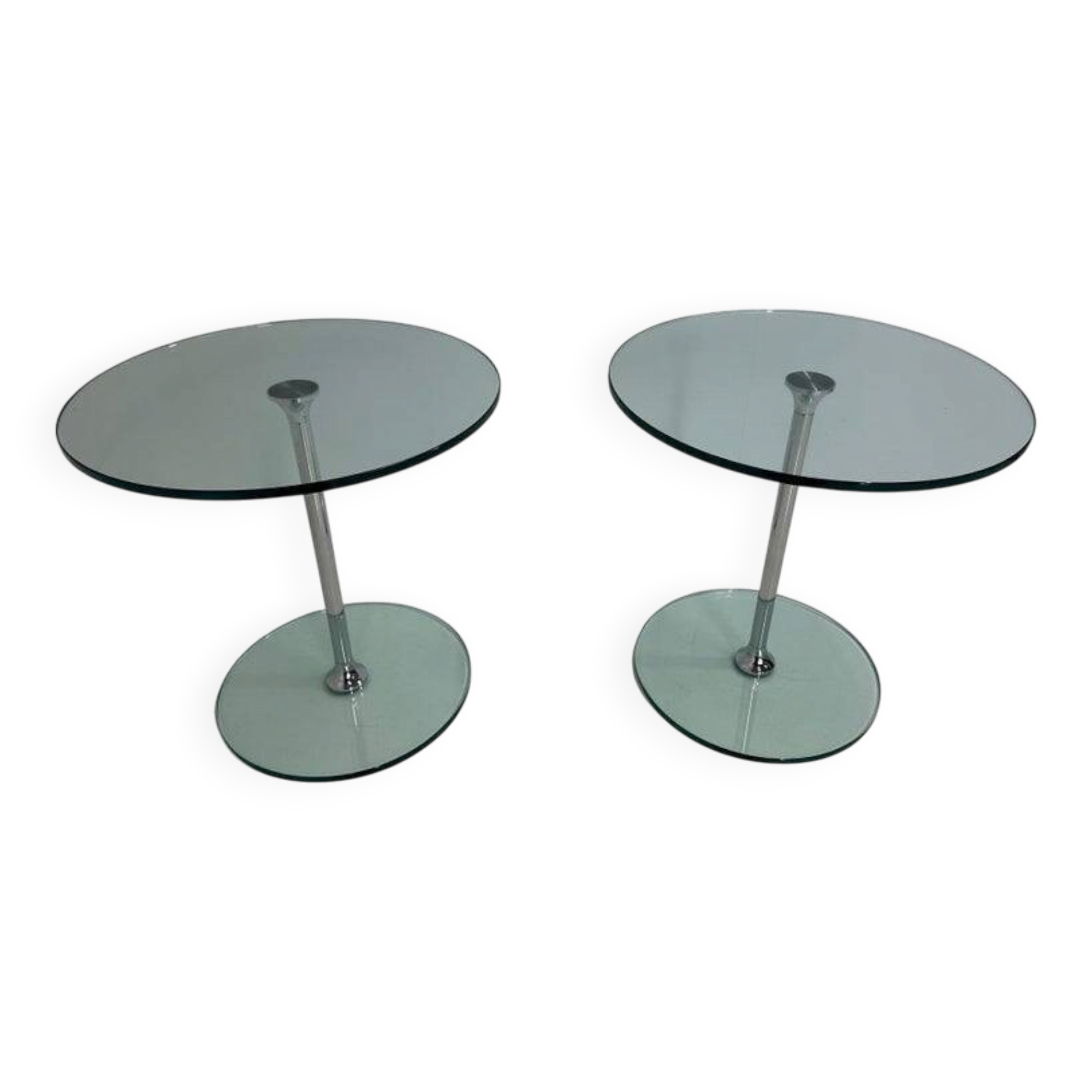 Italian Mid Century Chromed Metal And Glass Coffee Table, 1970s