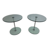 Italian Mid Century Chromed Metal And Glass Coffee Table, 1970s