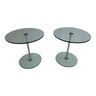 Italian Mid Century Chromed Metal And Glass Coffee Table, 1970s