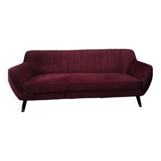 Red velvet sofa