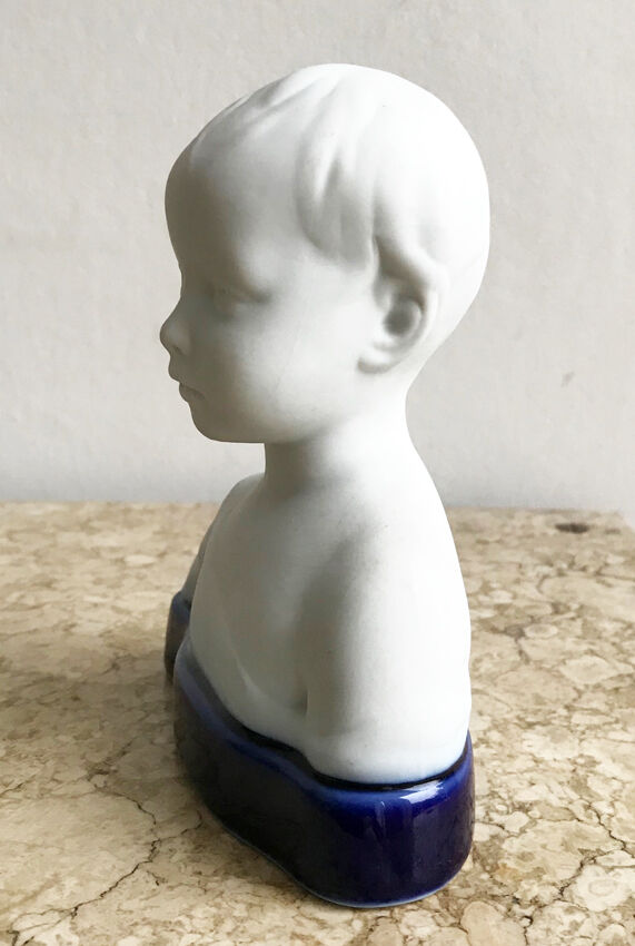 Limoges biscuit and porcelain child bust after Camille Tharaud