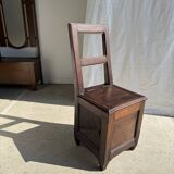Antique oak storage chair