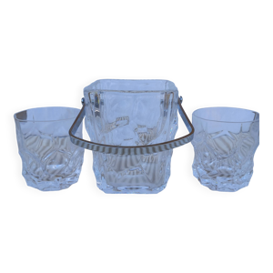 seau à glace et 2 verres