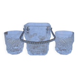 Ice bucket and 2 vintage whisky glasses in Sèvres crystal