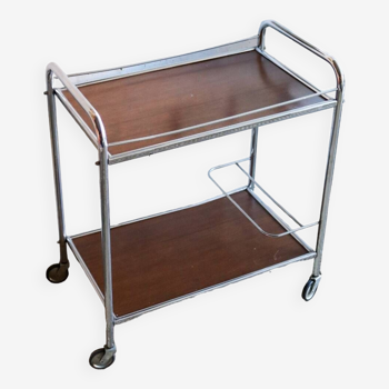Vintage trolley Wood and chrome 70's