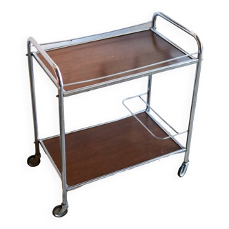 Vintage trolley Wood and chrome 70's