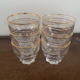 6 petits verres dorés