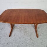 Extendable teak dining table from Dyrlund, Denmark 60s