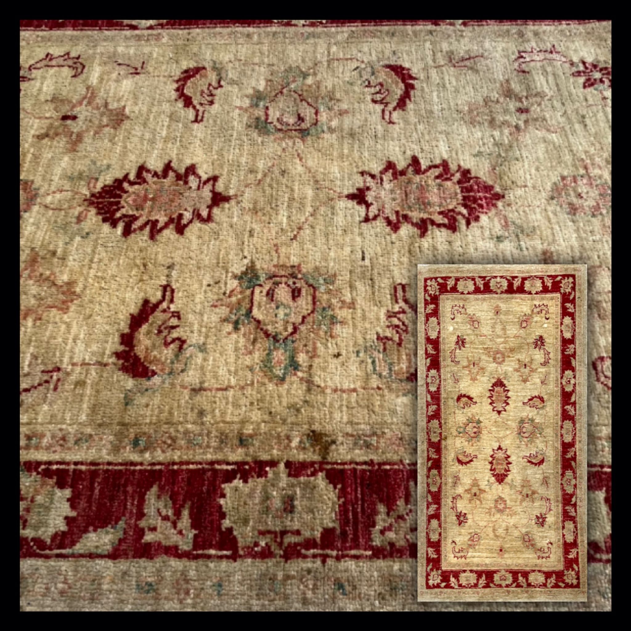Handmade Afghan Chobi Ziegler Wool Rug 85x150cm
