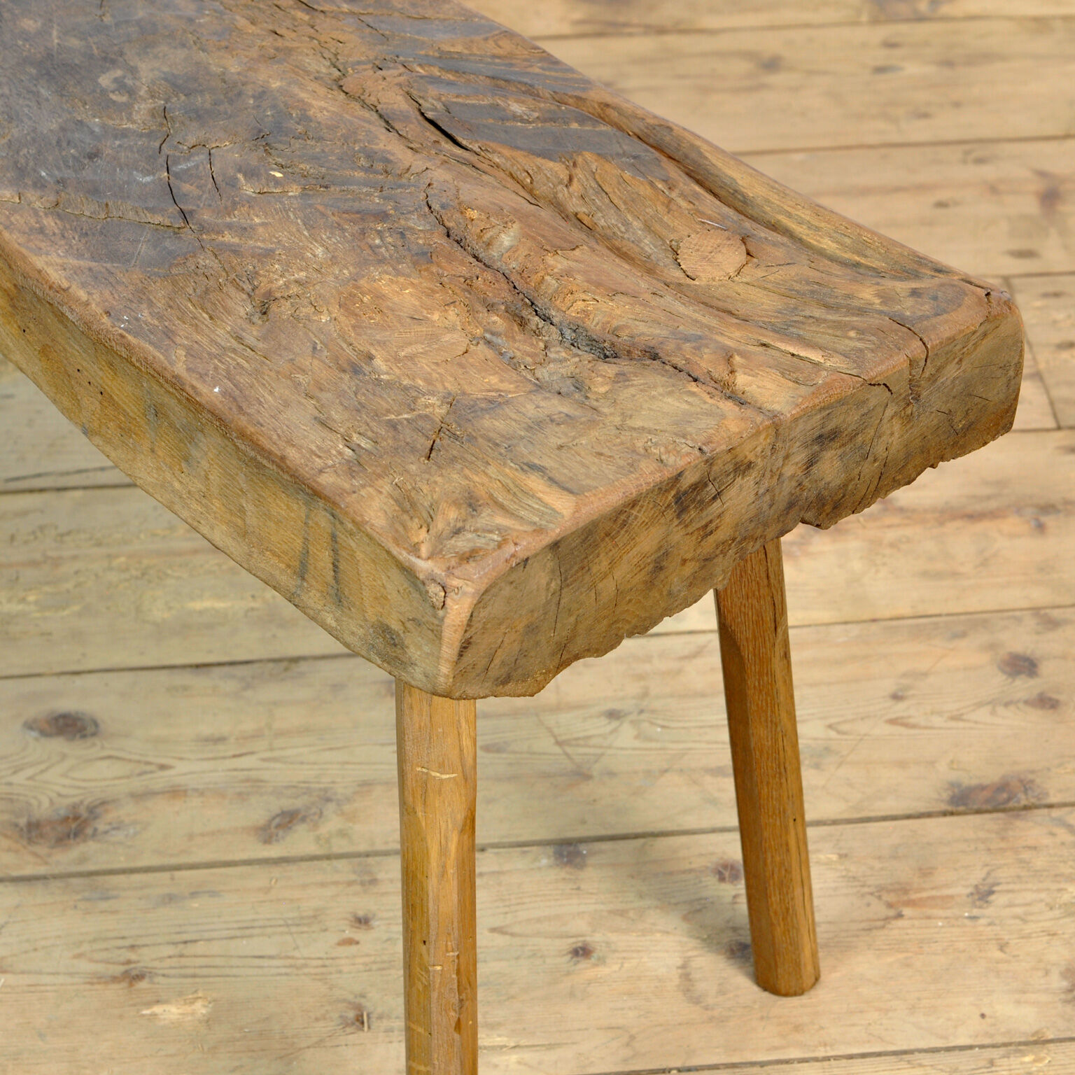 Primitive Oak Bench, 1930's