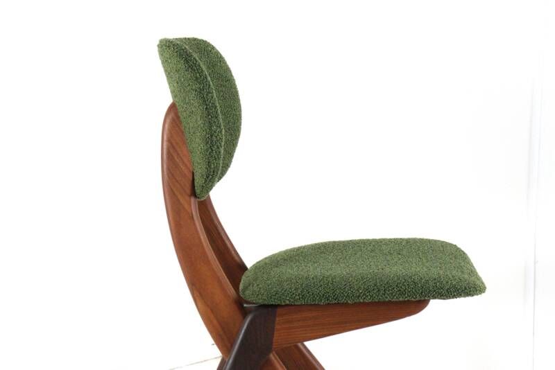 Set of 4 AwA Scissor Chairs - teak mid century modern - new upholstery