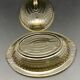 Butter dish or "little casserole" in black colored glass honeycomb pattern