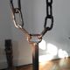 Meuble d'appoint, cendrier brutaliste en fer forgé et bois