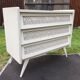 Vintage lacquered chest of drawers grey white