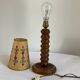 Vintage turned wooden lamp, in the style of Charles Dudouyt.