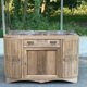 Art Deco vintage Parisian buffet renovated in solid oak and pink marble from the 1930s.