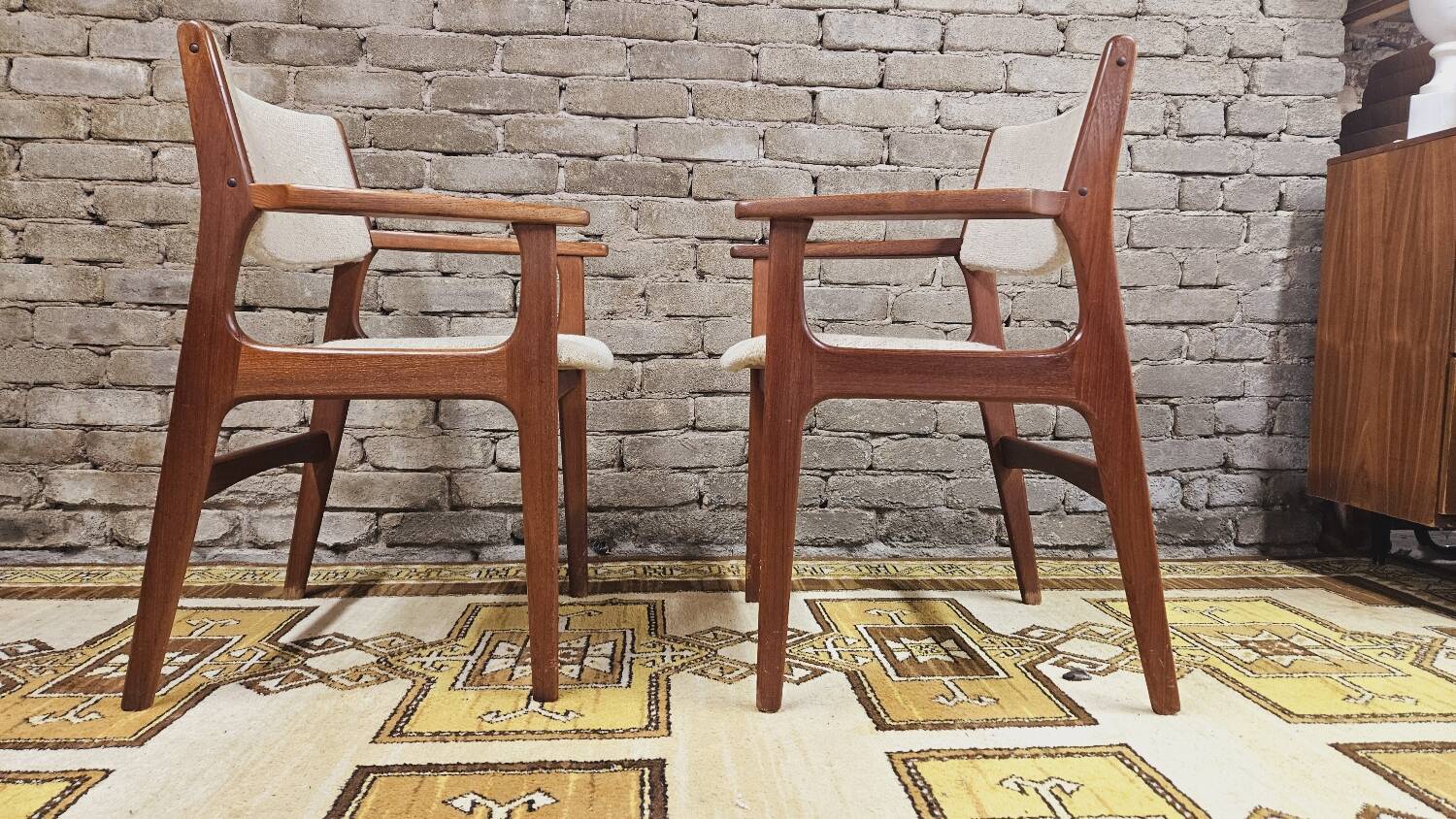 Pair of Scandinavian teak armchairs by Kurt Østervig, Denmark 1960