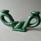 woven ceramic candlestick, slip, 1970s, Vallauris