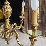 Lustre 6 branches en bronze style Louis XV