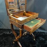 Louis-Philippe period mahogany writing desk with candlestick, 19th century