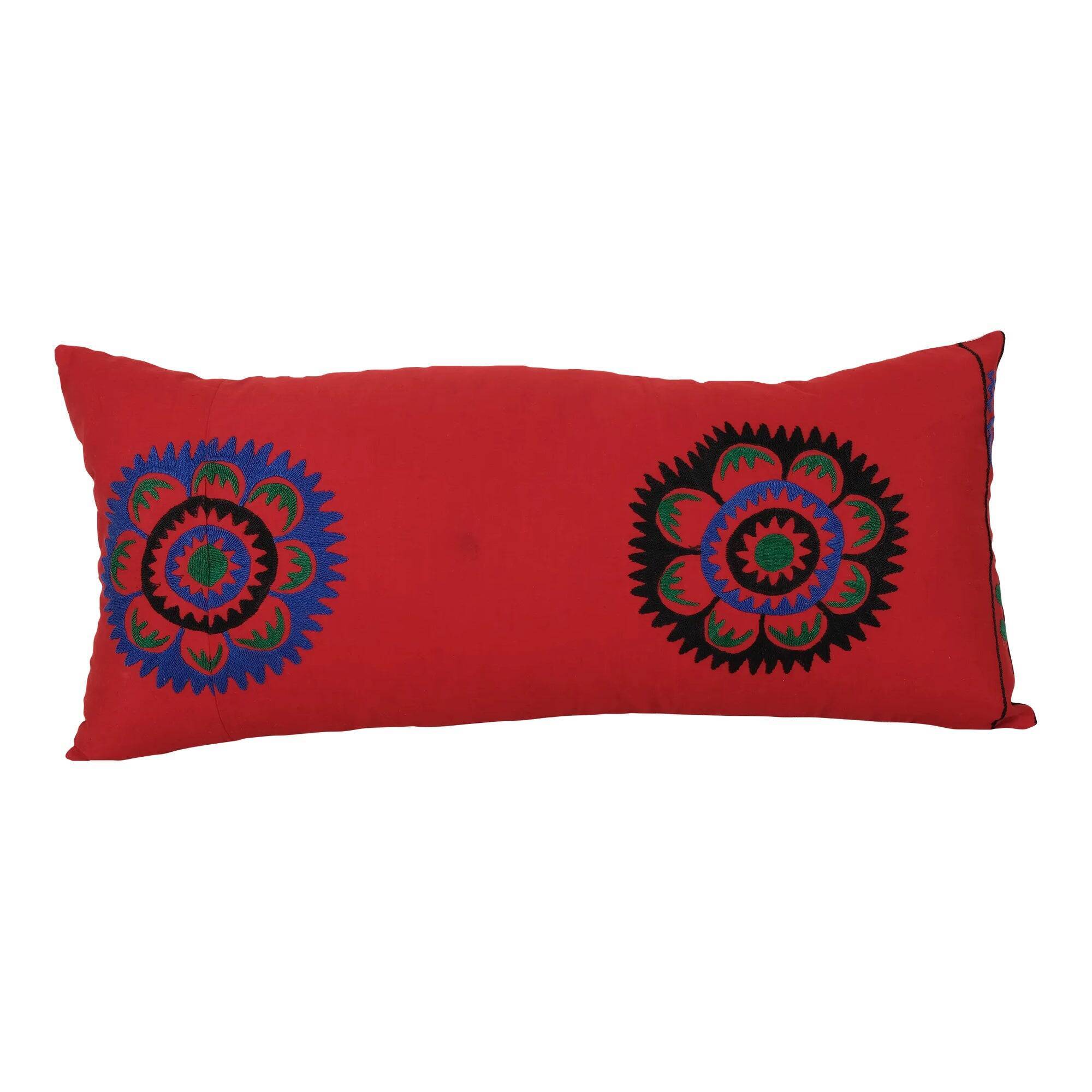Vintage embroidered cushion cover 36x76 cm