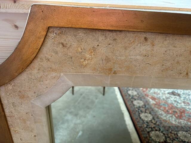 Large antique mirror Maison Fournier in white marble – 137 x 115 cm