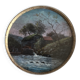 Tableau HSP Miniature "Animated Landscape with Watermill" 19th Century