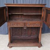 Renaissance oak carved buffet cabinet