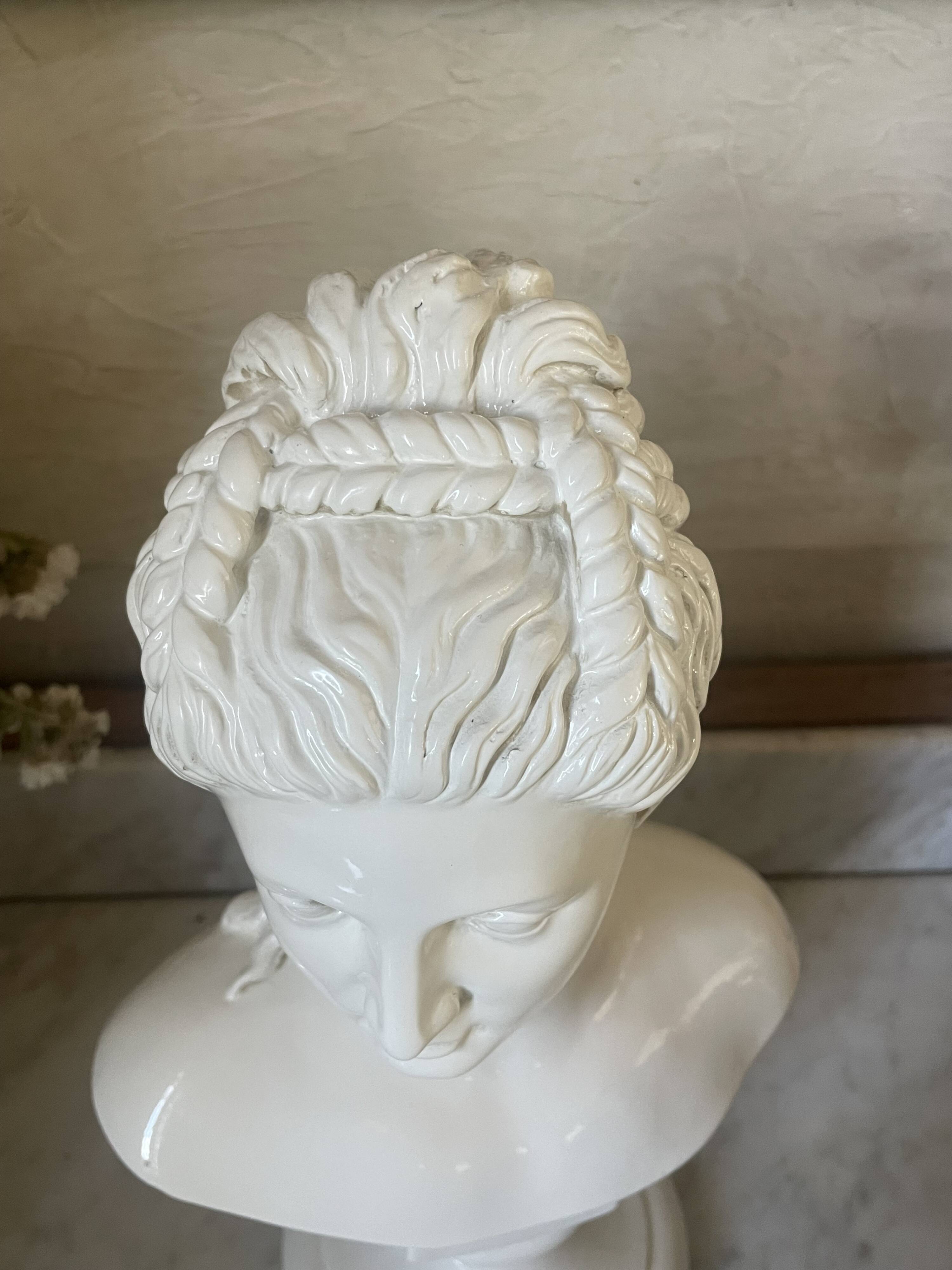 Bust of Proserpine vintage neoclassical sculpture