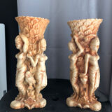 Lit de 2 vases en  résine chinois