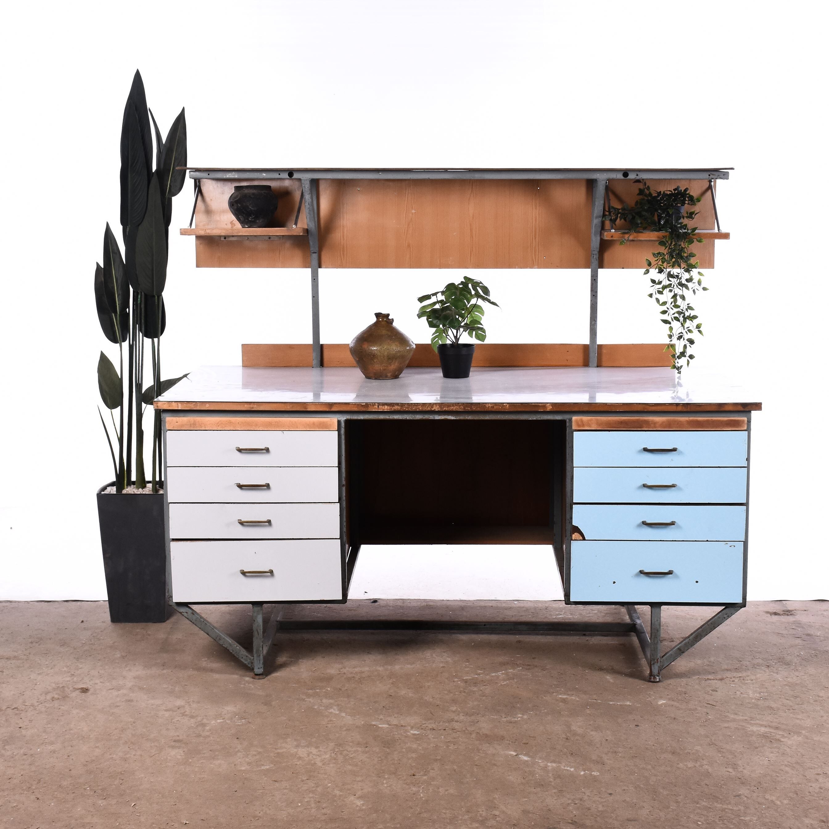 Vintage metal workbench