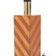 Imposant pied de lampe en marqueterie de bois, années 70