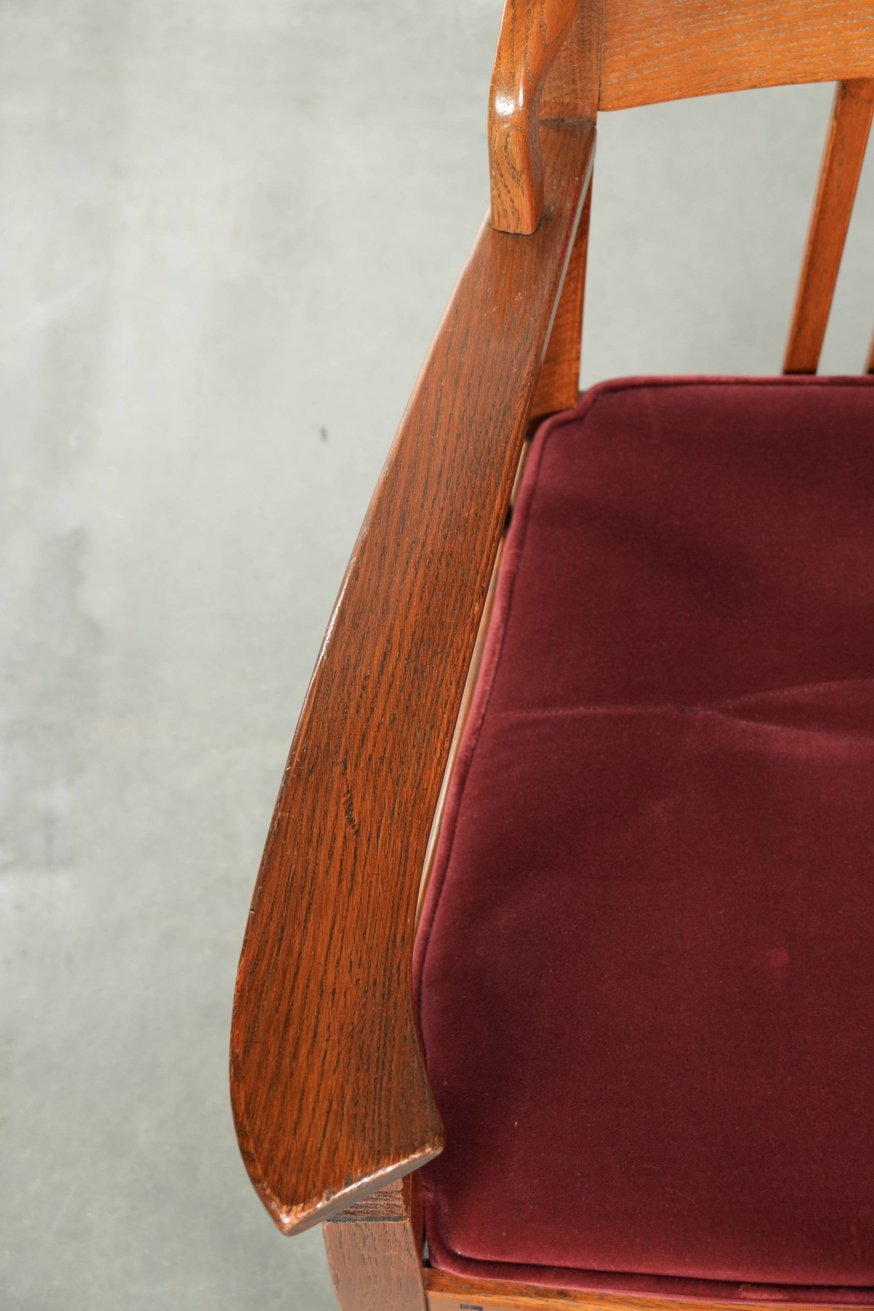 Art Nouveau design dining chair/side chair with red fabric upholstery