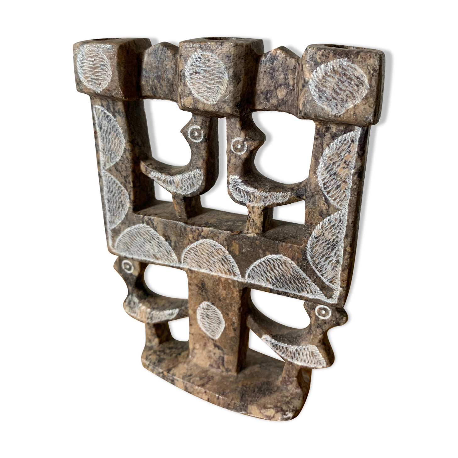Stone candle holder