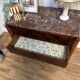 Commode vintage plateau marbre rouge