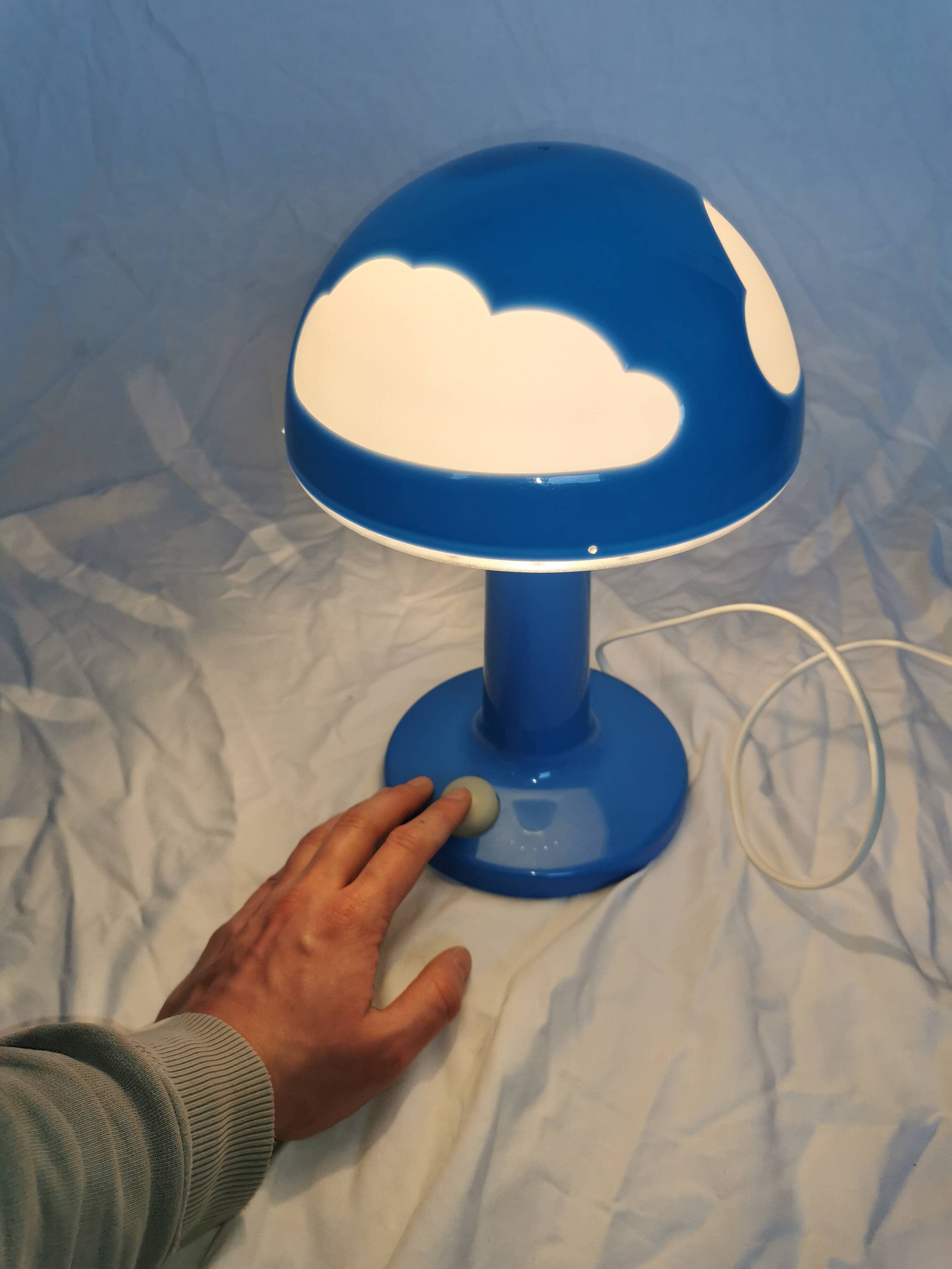 Mushroom lamp, Skojig blue cloud, design Henrik Preutz for Ikea, 1990