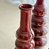 Artisanal sculptural vase Tighri bordeaux