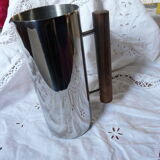 Scandinavian pitcher by Guy Degrenne stainless steel and wood