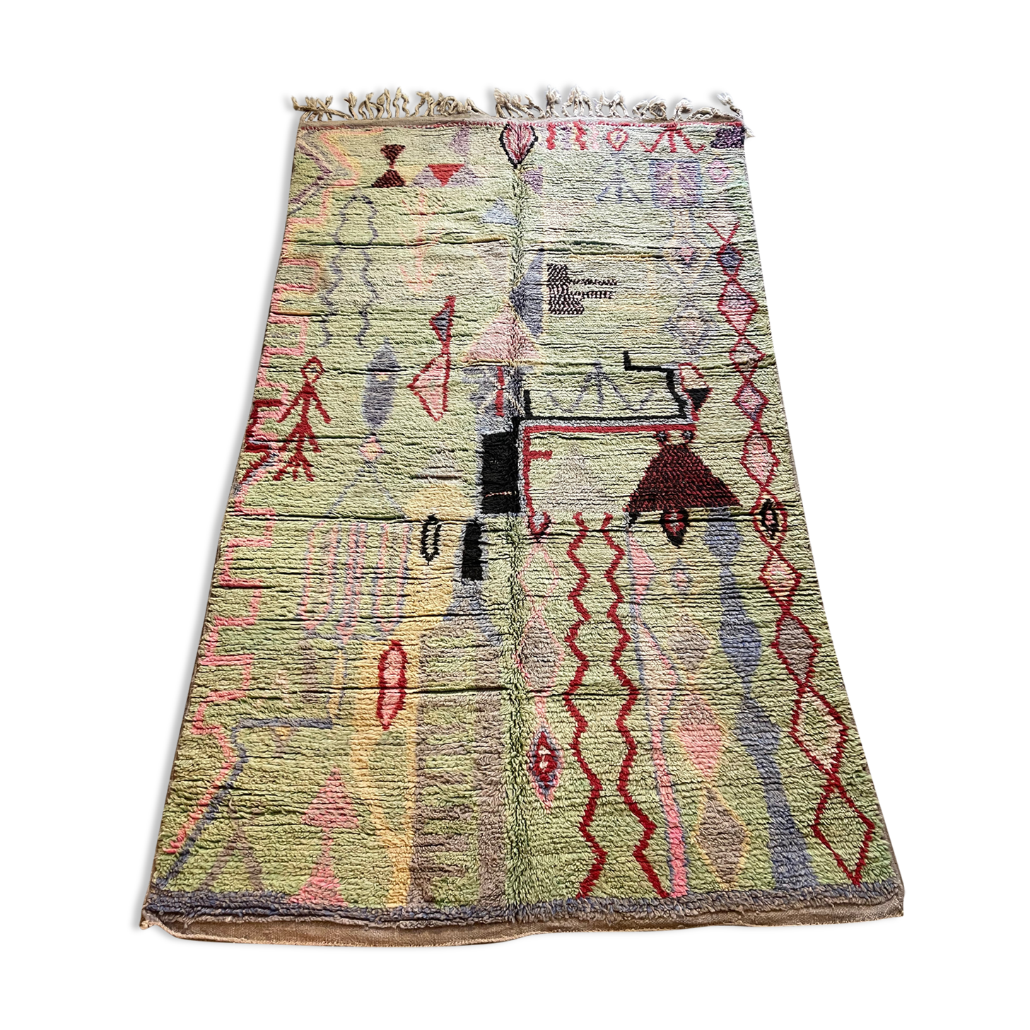 Berber carpet Azilal decoration and pastel colors 265x155cm