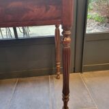 Side table with drawer and leather top