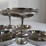 Set of 6 chrome-plated metal ice cream cups