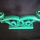 Pair of two-arm ceramic candle holders from Vallauris