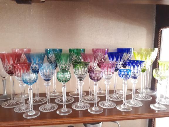 6 Saint Louis lined crystal wine glasses, Tommy model