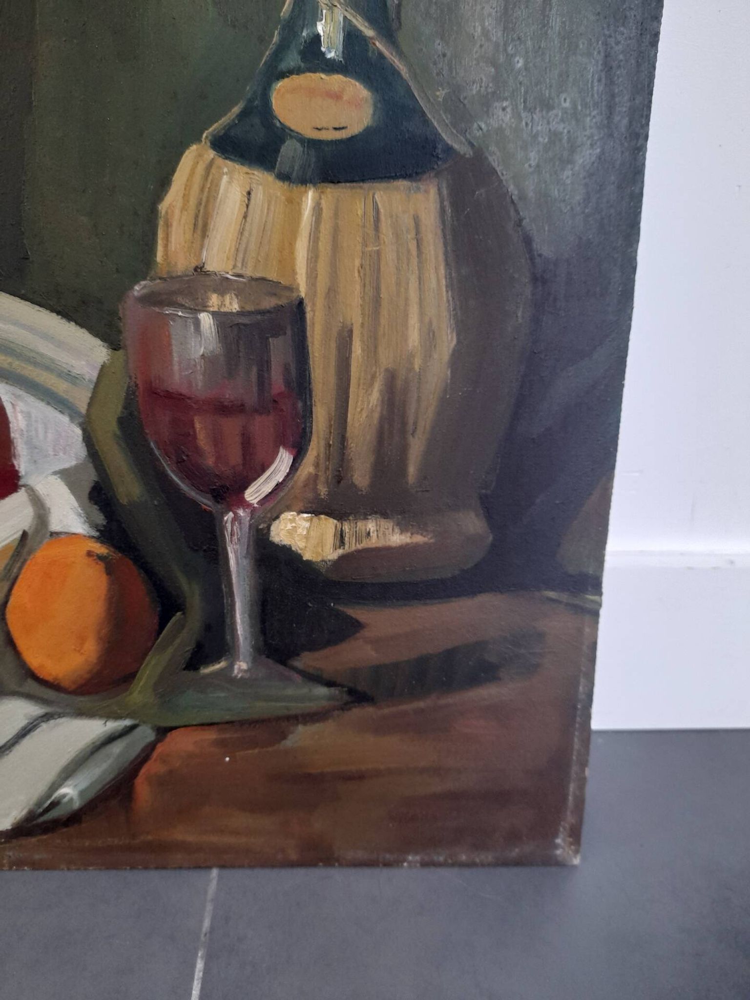Beautiful still life painting with fruits.