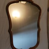 Miroir baroque Cadre bois sculpté dorée patiné