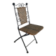 Chaise en fer forgé et rotin,  pliante  et vintage
