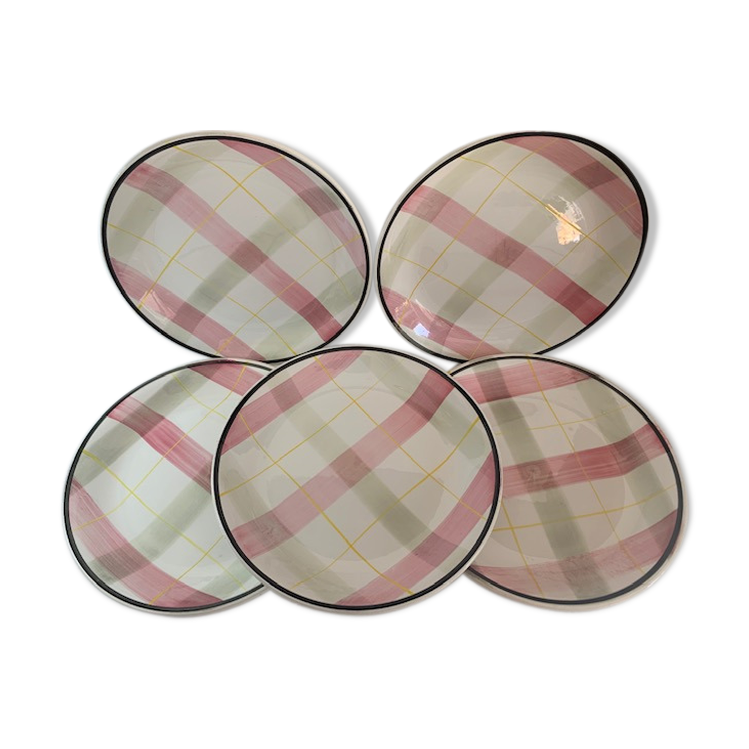 Set 5 flat plates Marellle Digoin