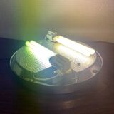 Round table lamp in opaline glass